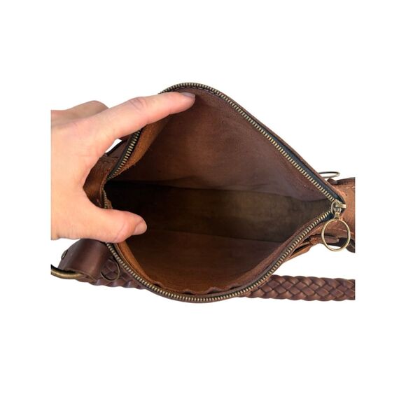 Cuddigan Leather Day Tripper Crossbody Bag Purse Brown - Picture 12 of 16